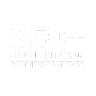 Over 350 households and businesses served graphic